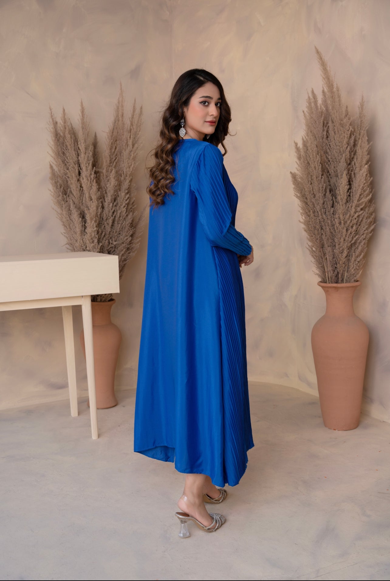Royal blue Pleated dress