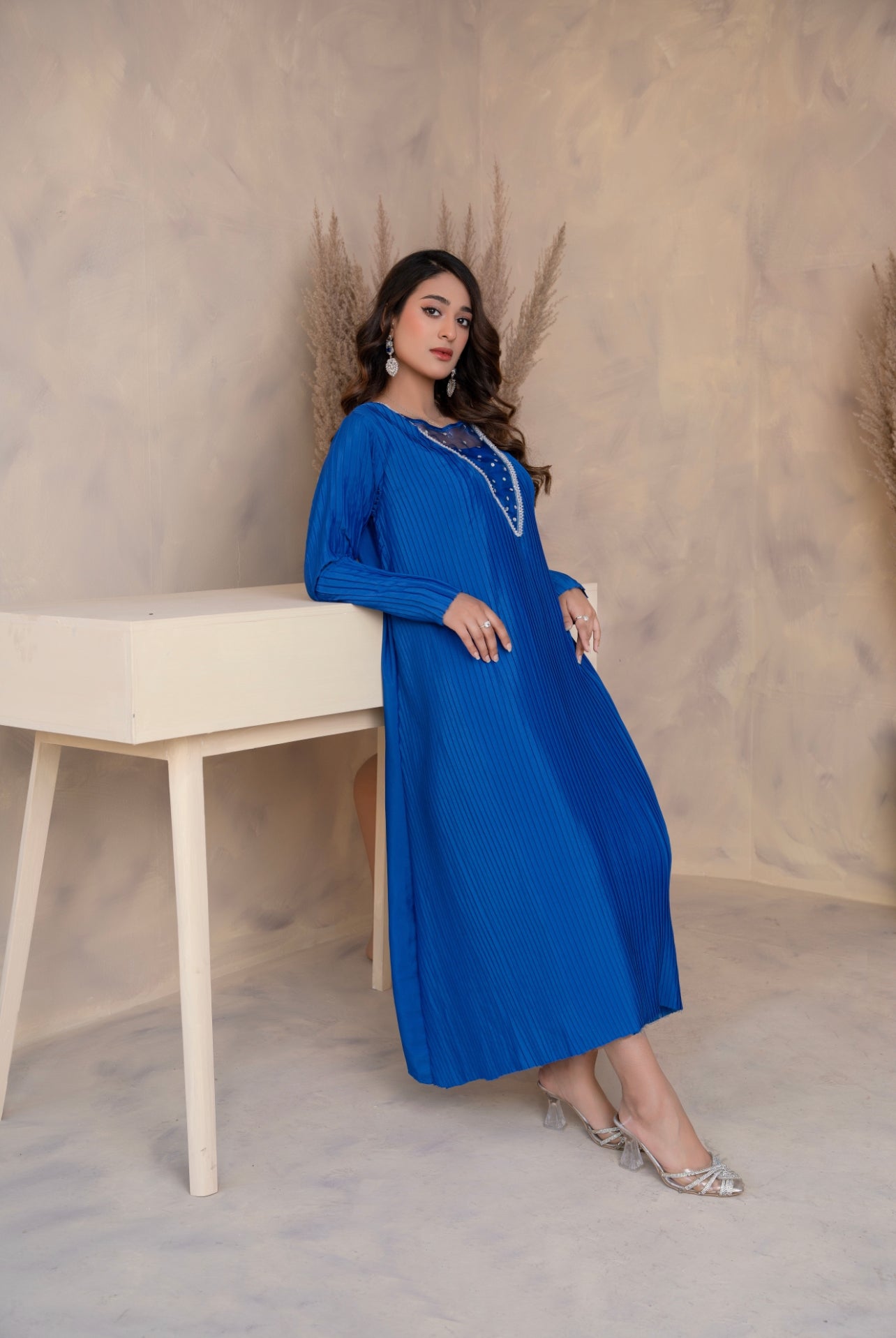 Royal blue Pleated dress