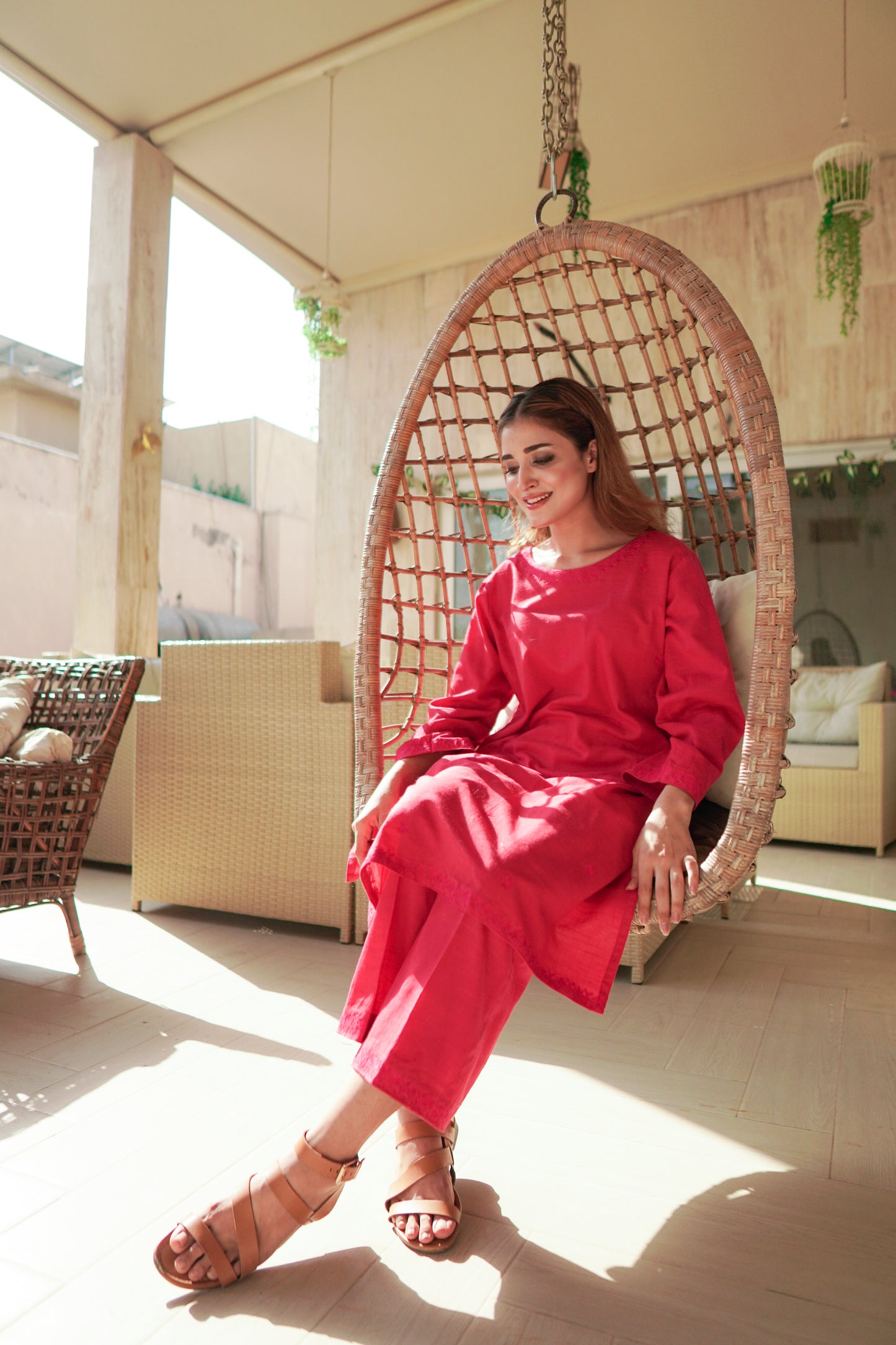 Shocking Pink Khaddar