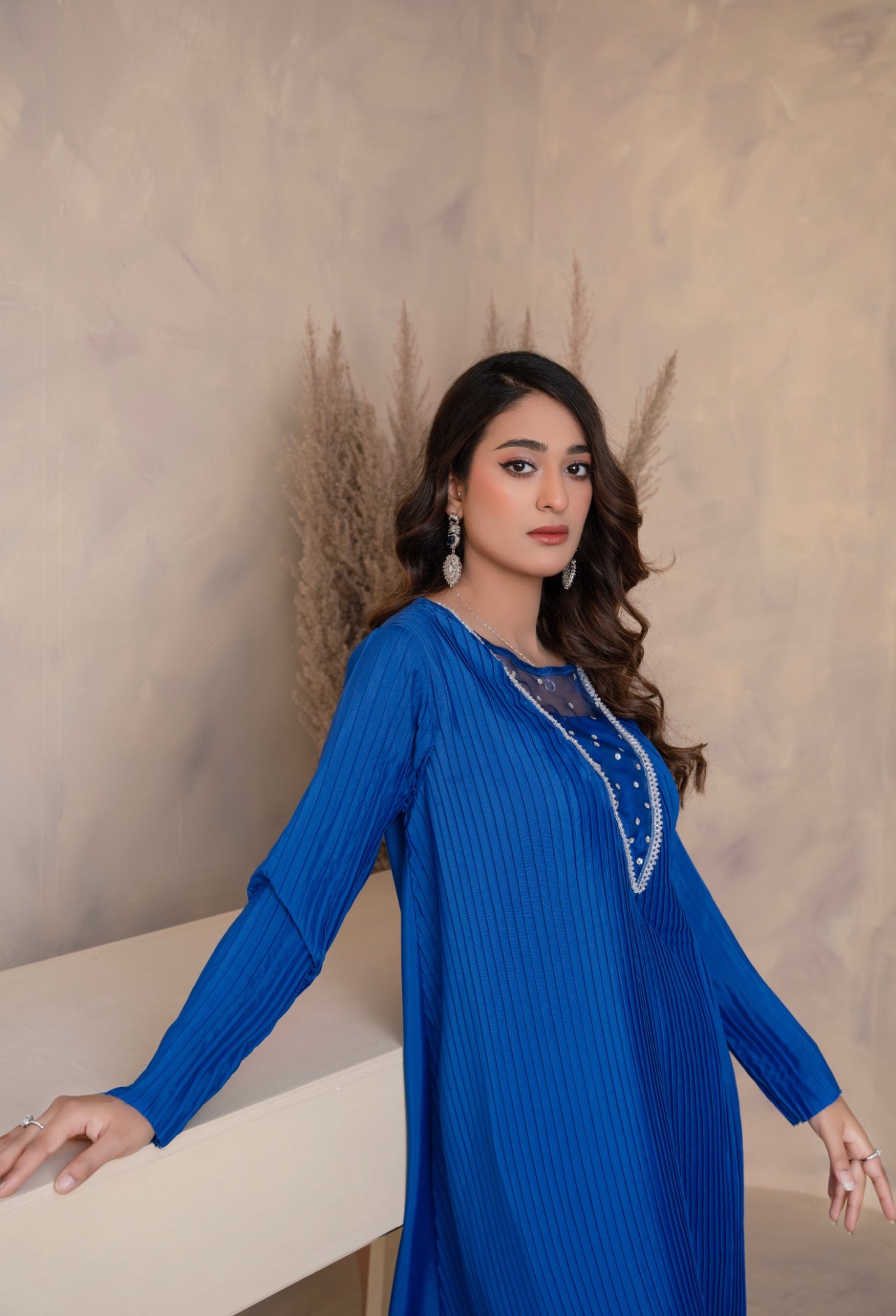 Royal blue Pleated dress
