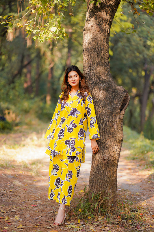 Printed Khaddar Co-ord Set