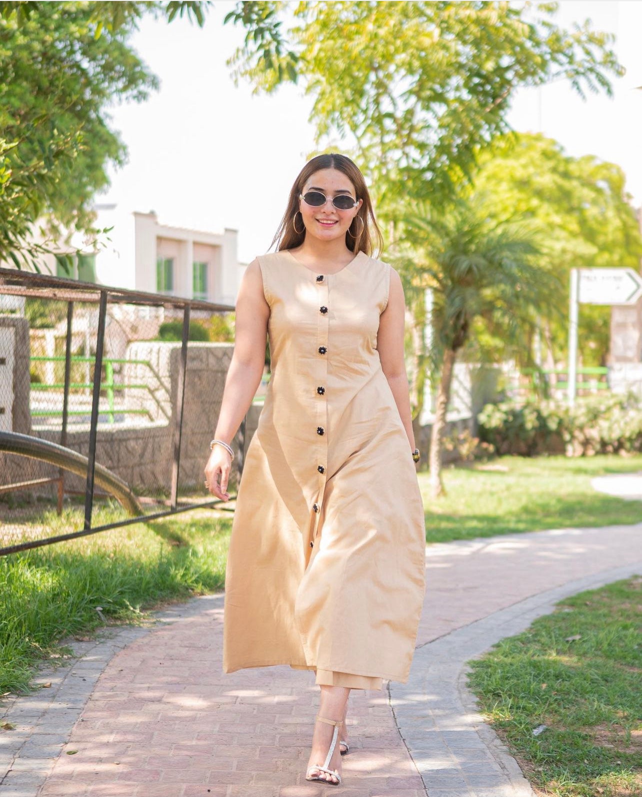 Beige Cotton Lawn